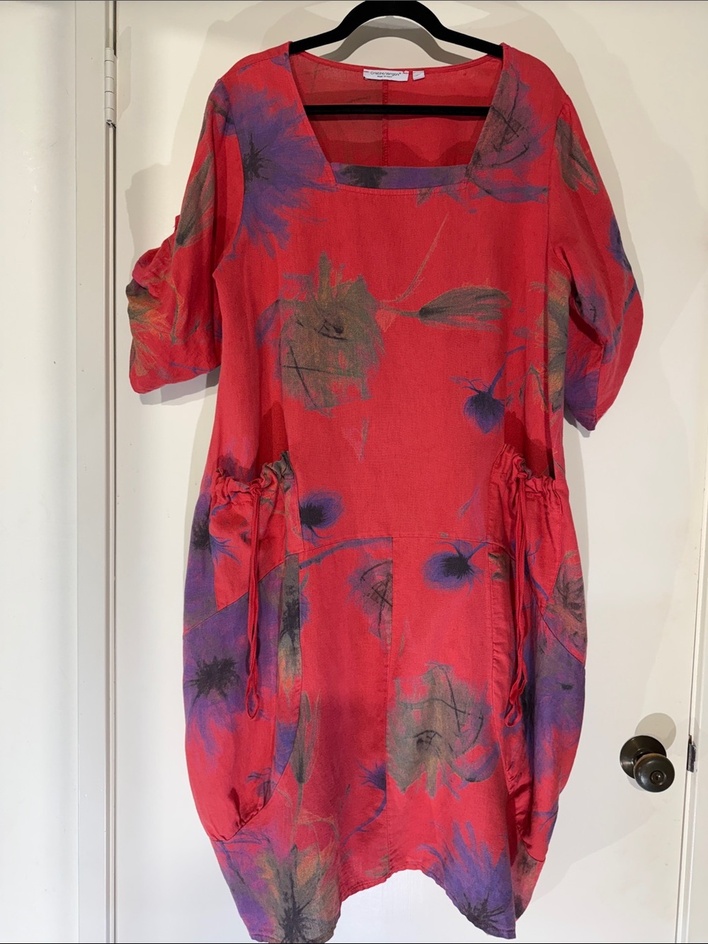 Designer Style Women’s Floral Square -Neck Dress